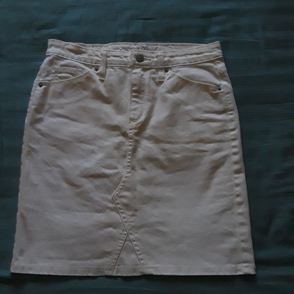 White jean skirt